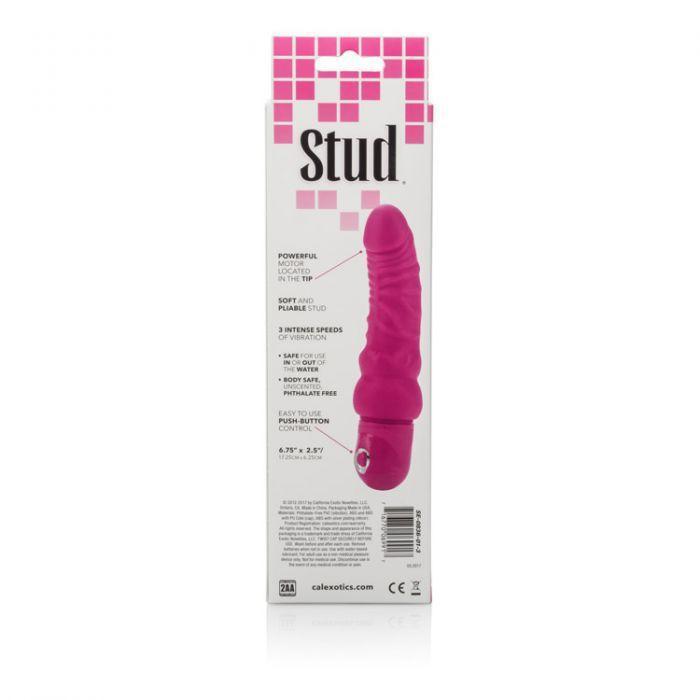California Exotics - Power Stud Waterproof Curvy Vibrator (Pink) - Realistic Dildo w/o suction cup (Vibration) Non Rechargeable Durio.sg