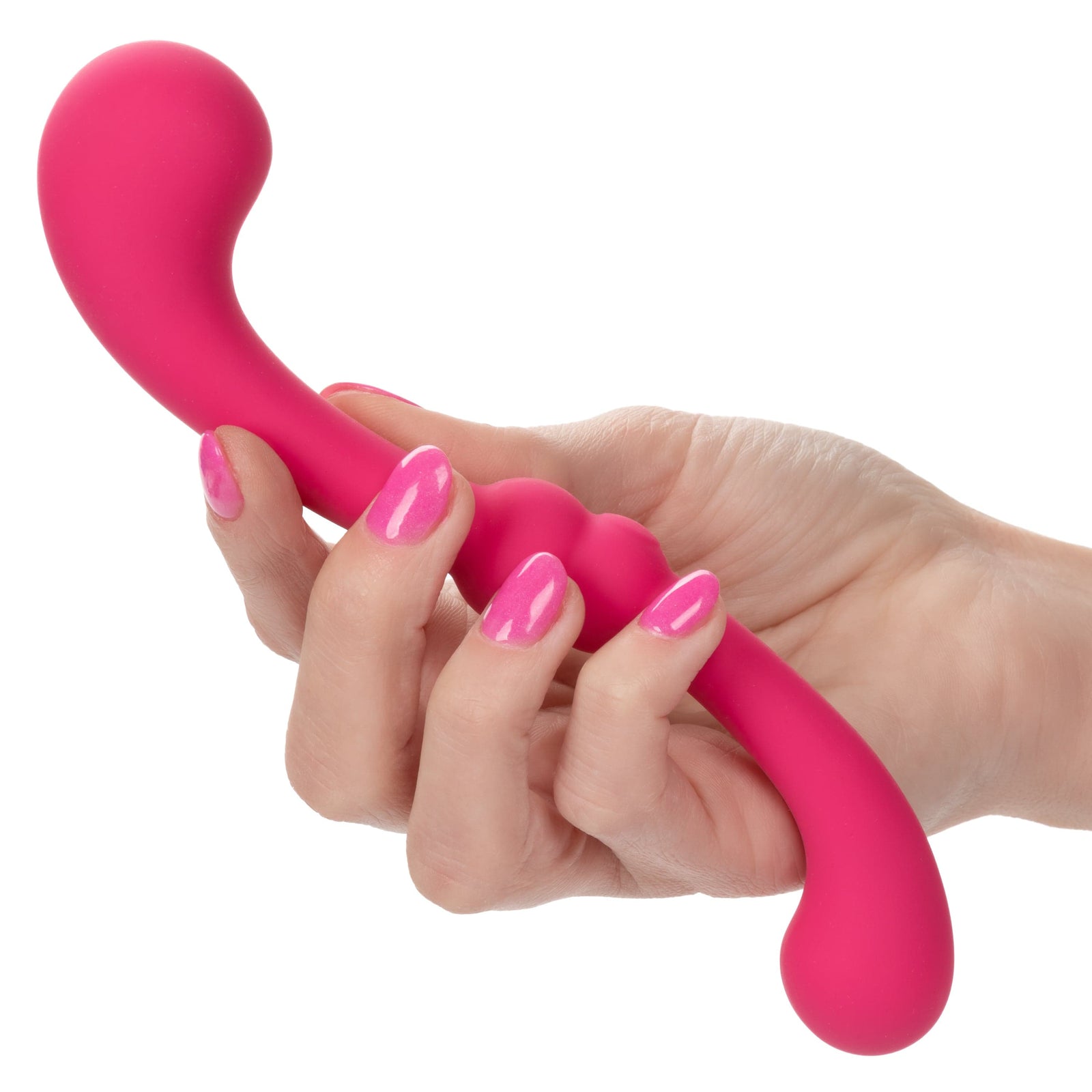 California Exotics - Pretty Little Wands Curvy Flexible G Spot Vibrator (Pink) - G Spot Dildo (Vibration) Rechargeable Durio.sg