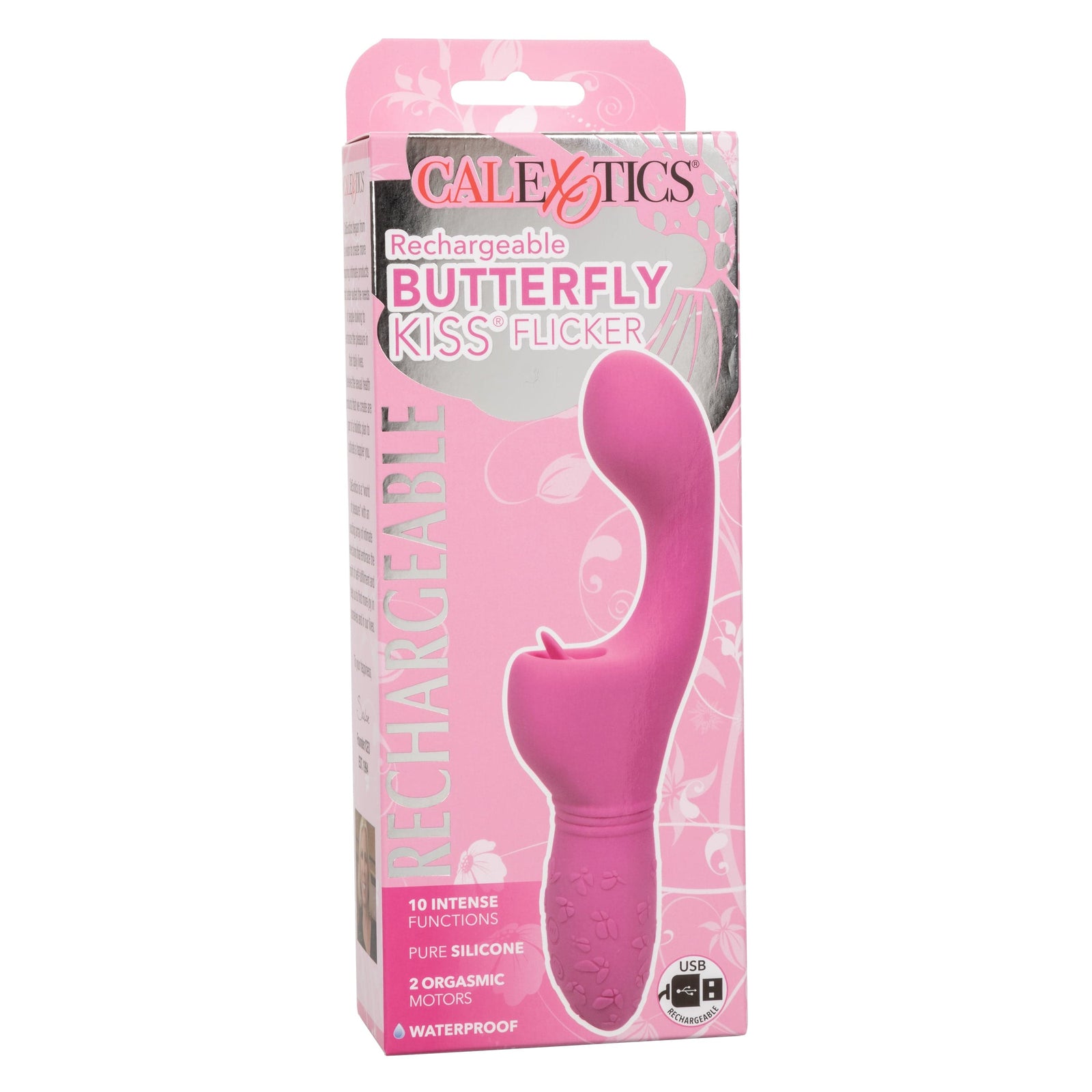 California Exotics - Rechargeable Butterfly Kiss Flicker G Spot Vibrator (Pink) - G Spot Dildo (Vibration) Rechargeable Durio.sg