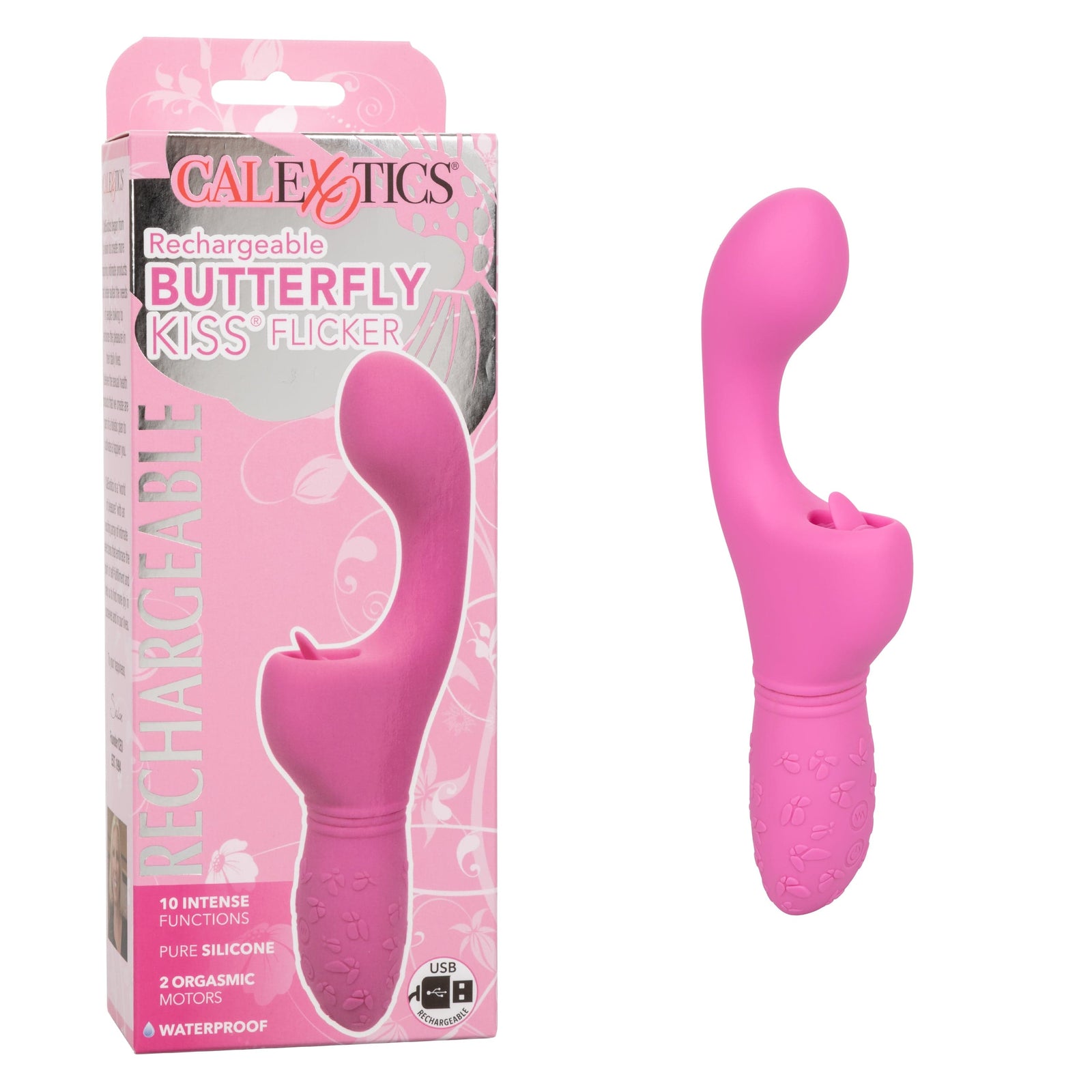 California Exotics - Rechargeable Butterfly Kiss Flicker G Spot Vibrator (Pink) - G Spot Dildo (Vibration) Rechargeable Durio.sg