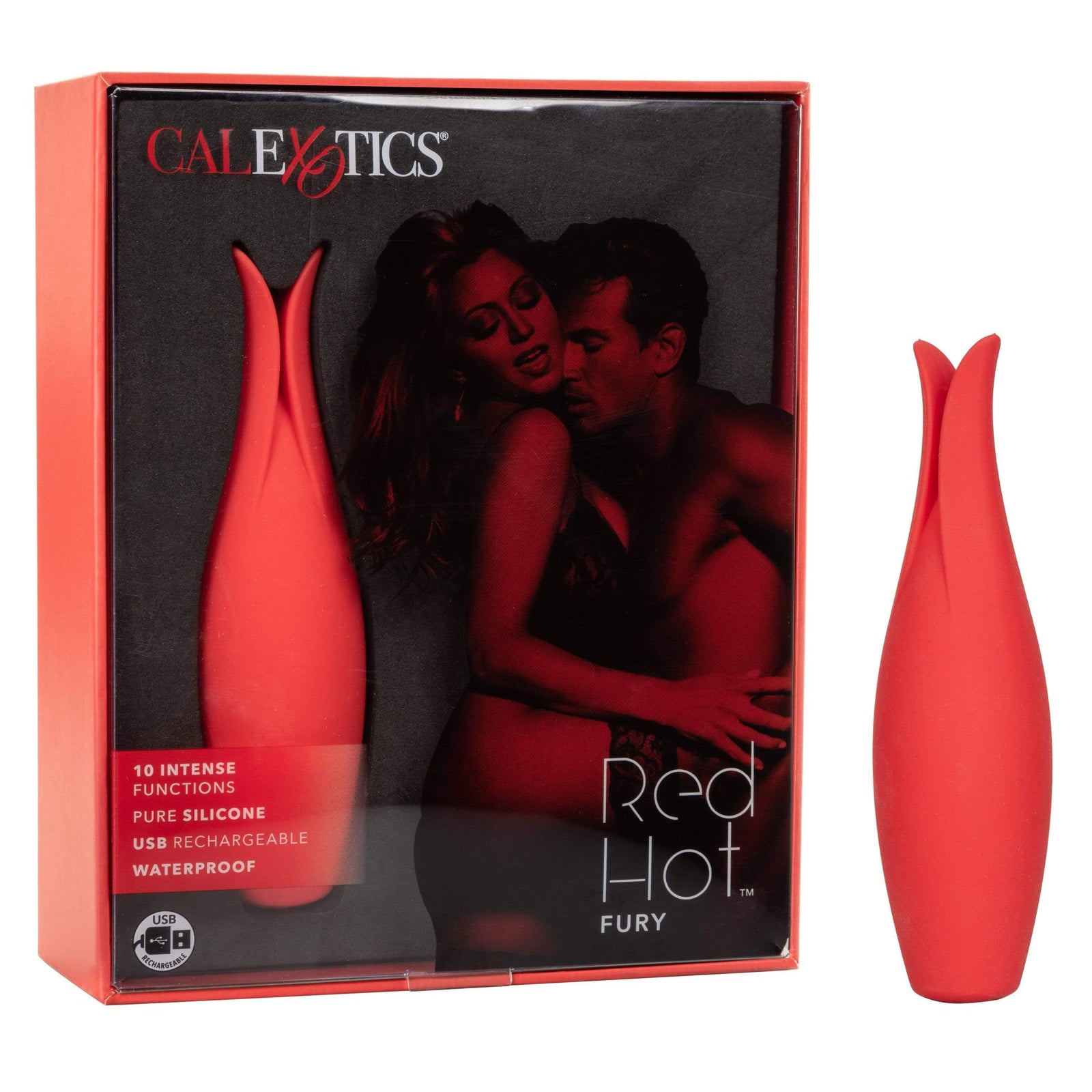 California Exotics - Red Hot Fury Clit Massager (Red) - Clit Massager (Vibration) Rechargeable Durio.sg