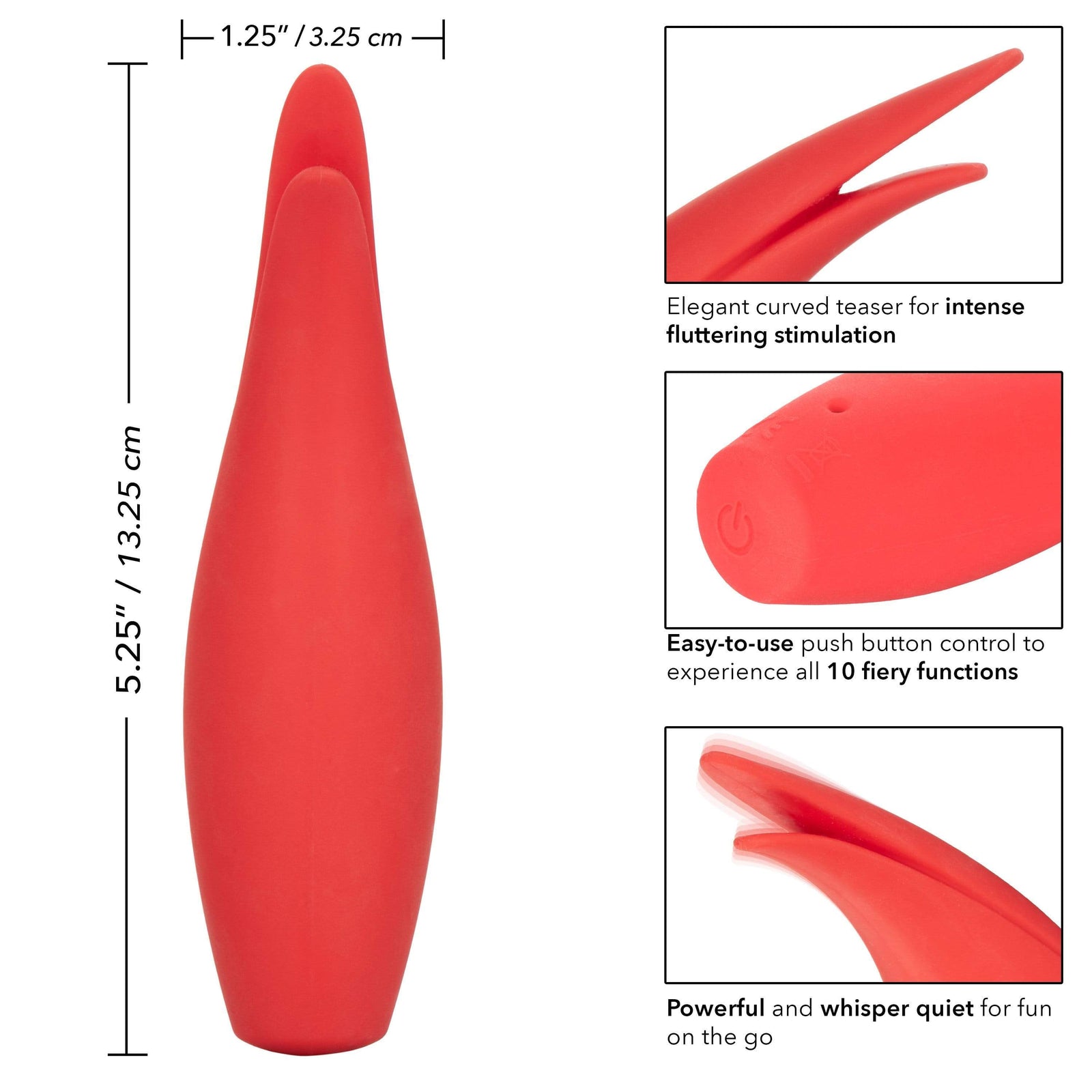 California Exotics - Red Hot Sizzle Clit Massager (Red) - Clit Massager (Vibration) Rechargeable Durio.sg