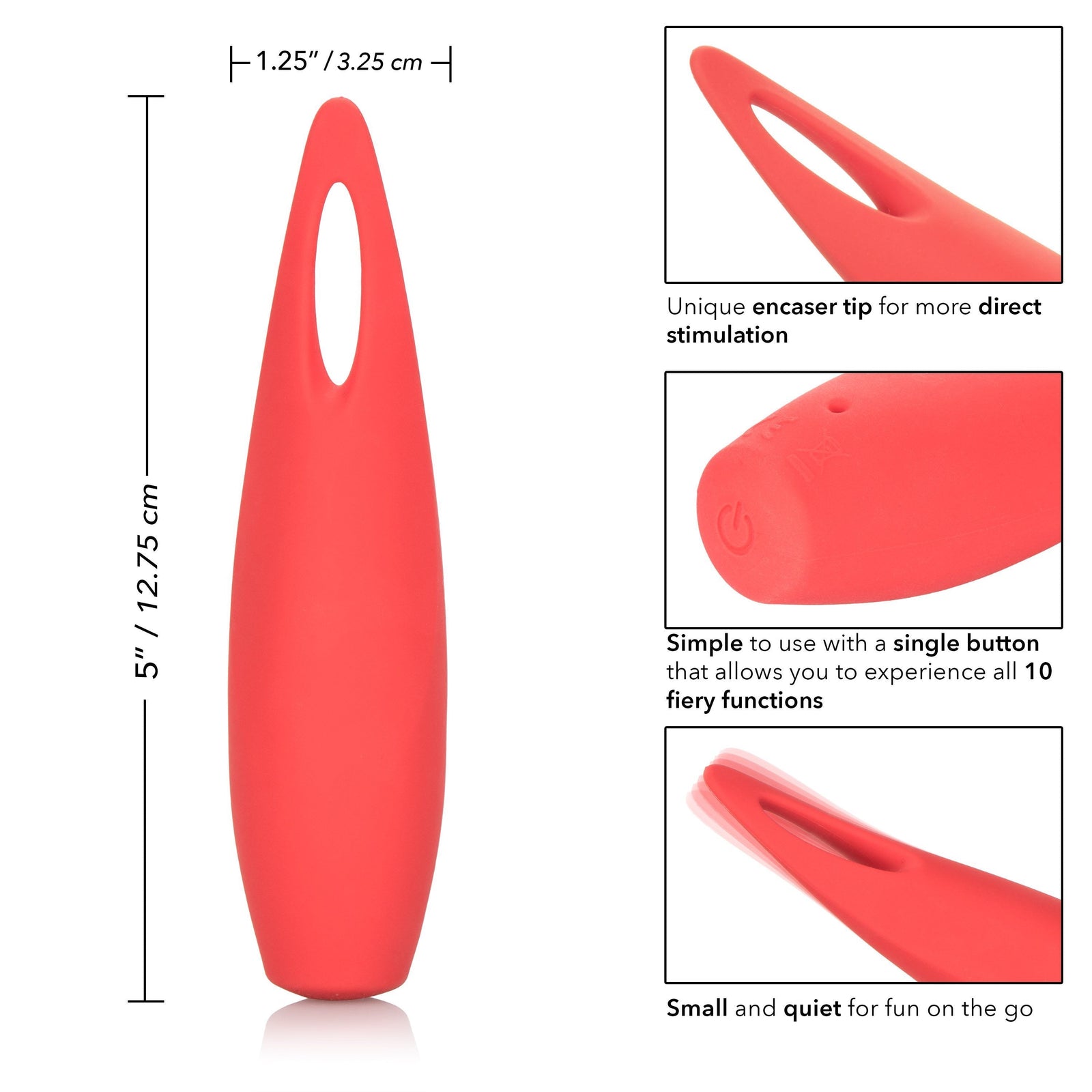 California Exotics - Red Hot Spark Rechargeable Clit Massager (Red) - Clit Massager (Vibration) Rechargeable Durio.sg