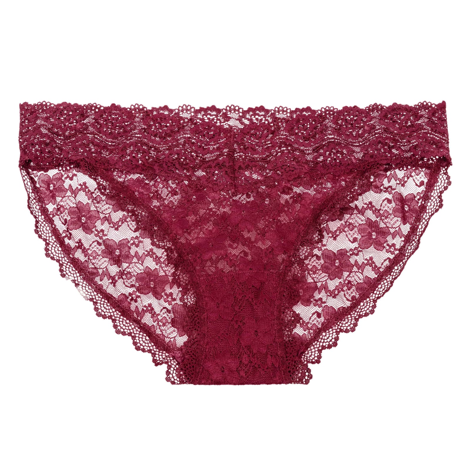 California Exotics - Remote Control Vibrating Lace Panty Set L/XL (Burgundy) - Panties Massager Remote Control (Vibration) Rechargeable Durio.sg