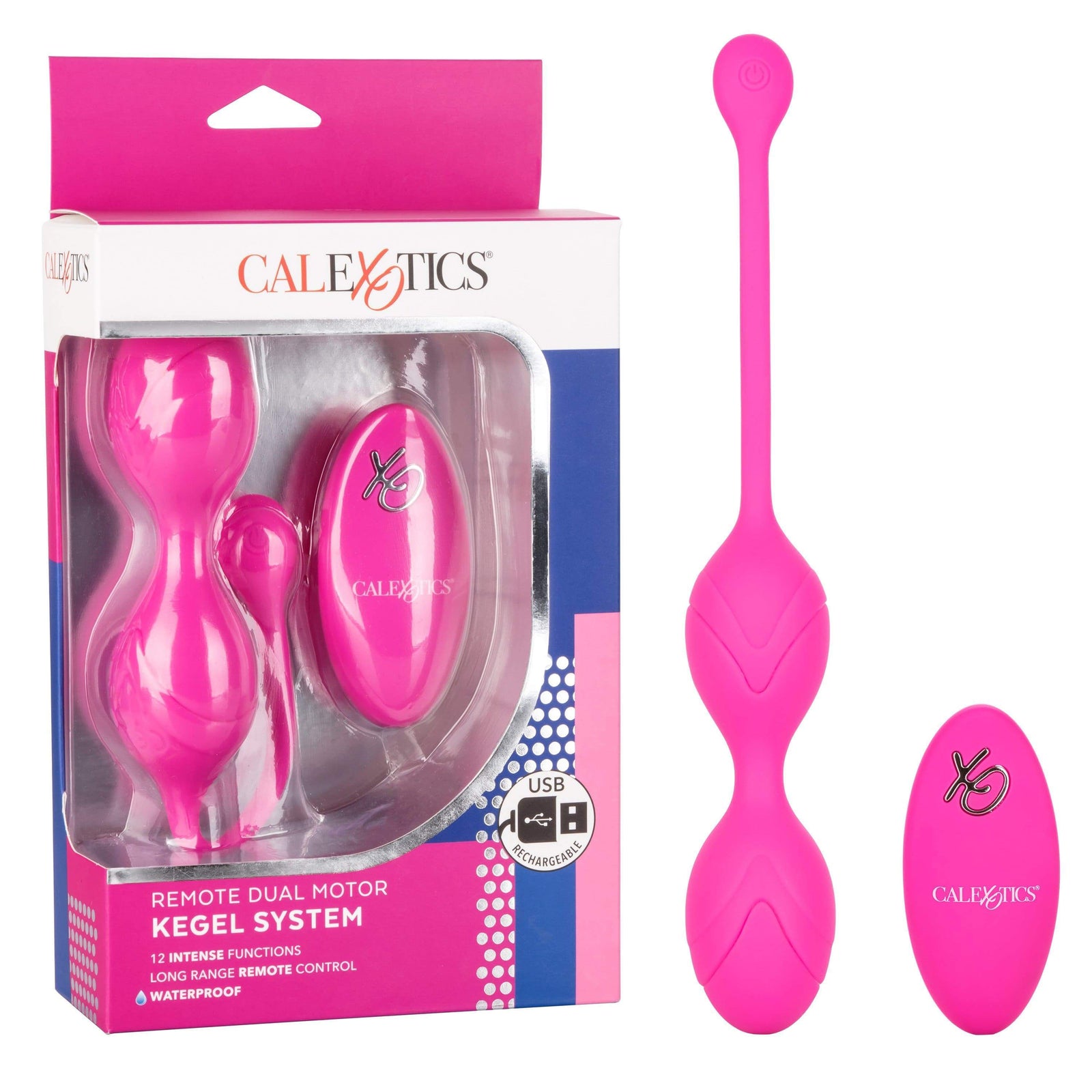 California Exotics - Remote Dual Motor Kegel System (Pink) - Kegel Balls (Vibration) Rechargeable Durio.sg