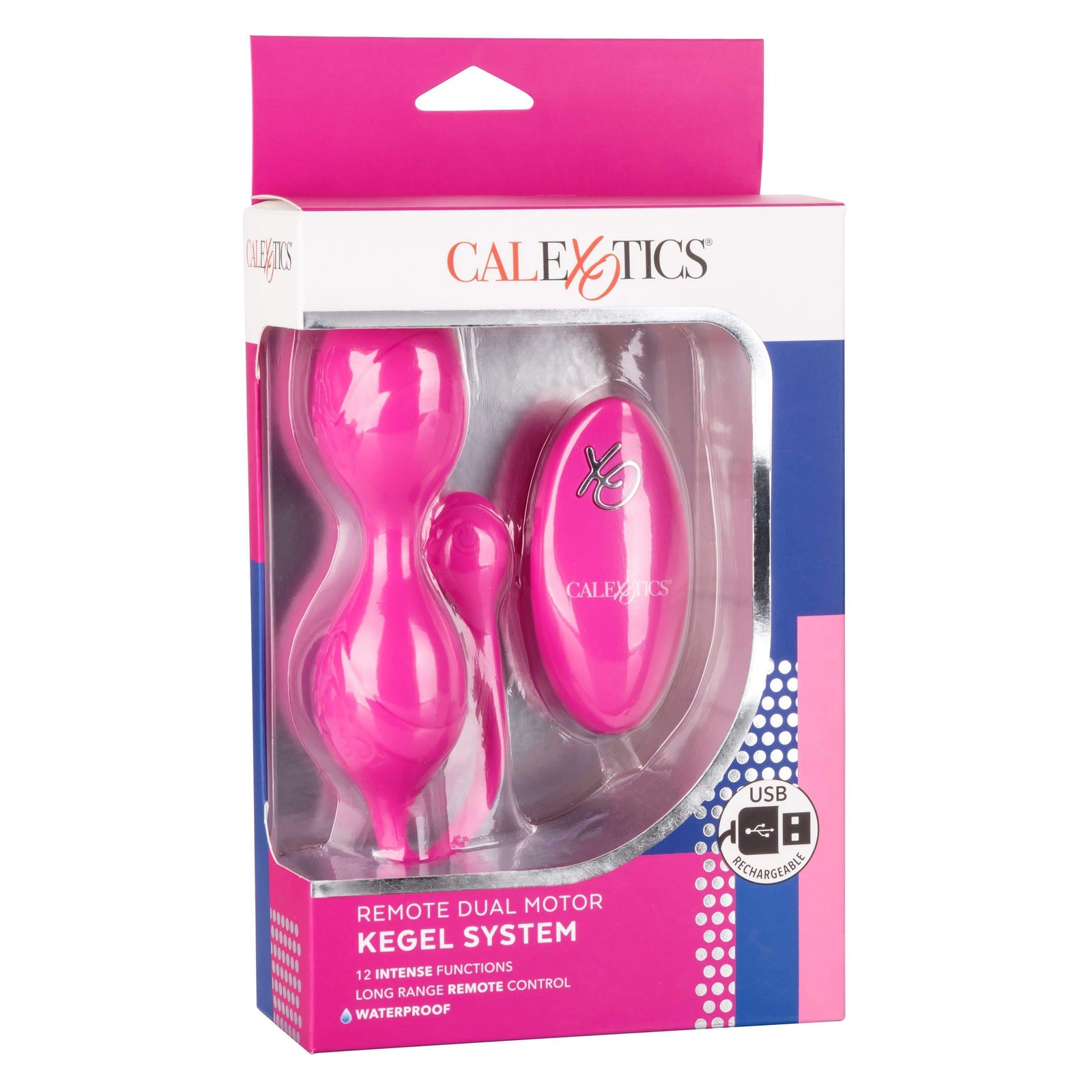 California Exotics - Remote Dual Motor Kegel System (Pink) - Kegel Balls (Vibration) Rechargeable Durio.sg