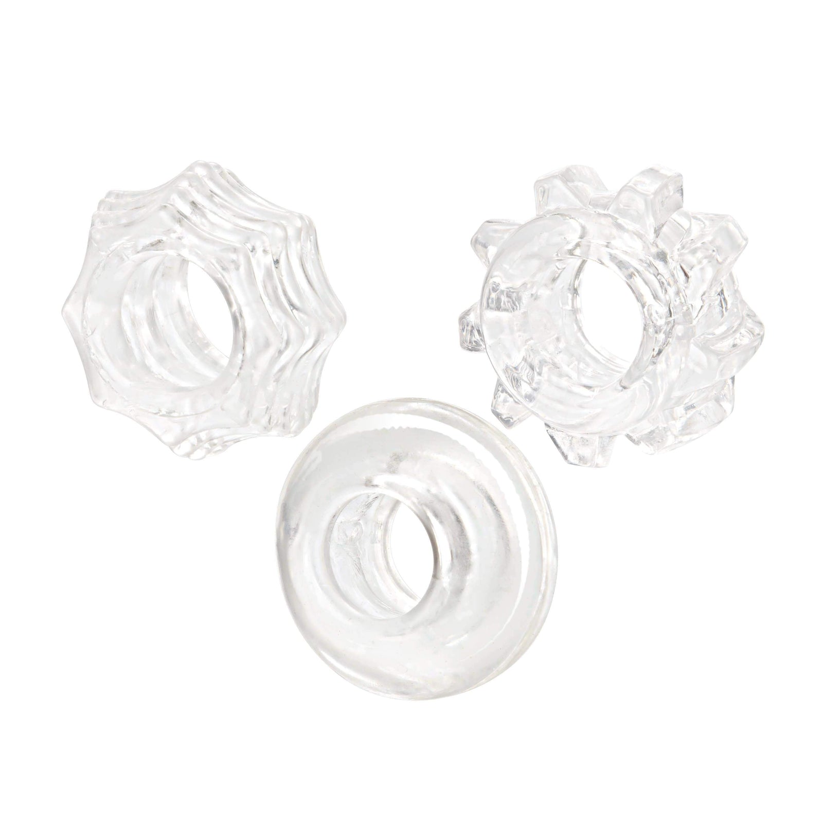 California Exotics - Reversible Cock Ring Set (Clear) - Cock Ring (Non Vibration) Durio.sg