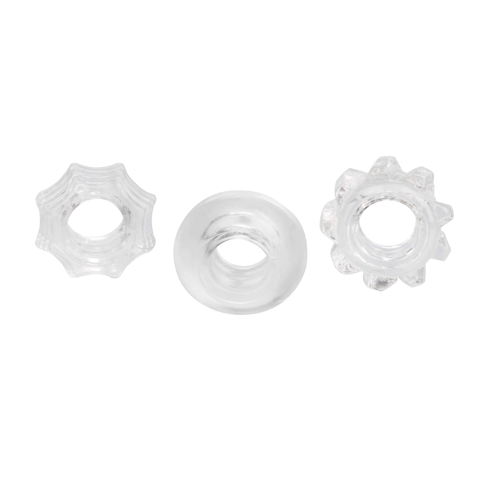 California Exotics - Reversible Cock Ring Set (Clear) - Cock Ring (Non Vibration) Durio.sg