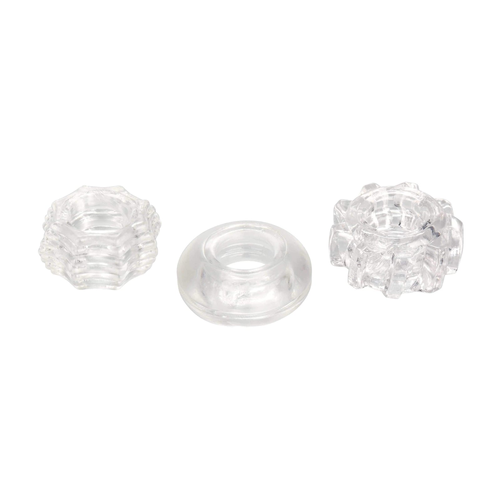 California Exotics - Reversible Cock Ring Set (Clear) - Cock Ring (Non Vibration) Durio.sg