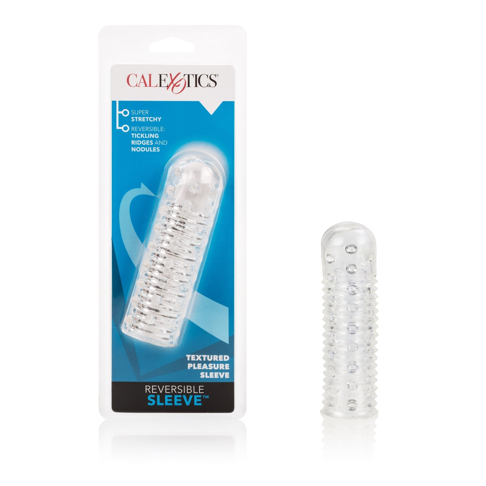 California Exotics - Reversible Textured Cock Sleeve (Clear) - Cock Sleeves (Non Vibration) Durio.sg