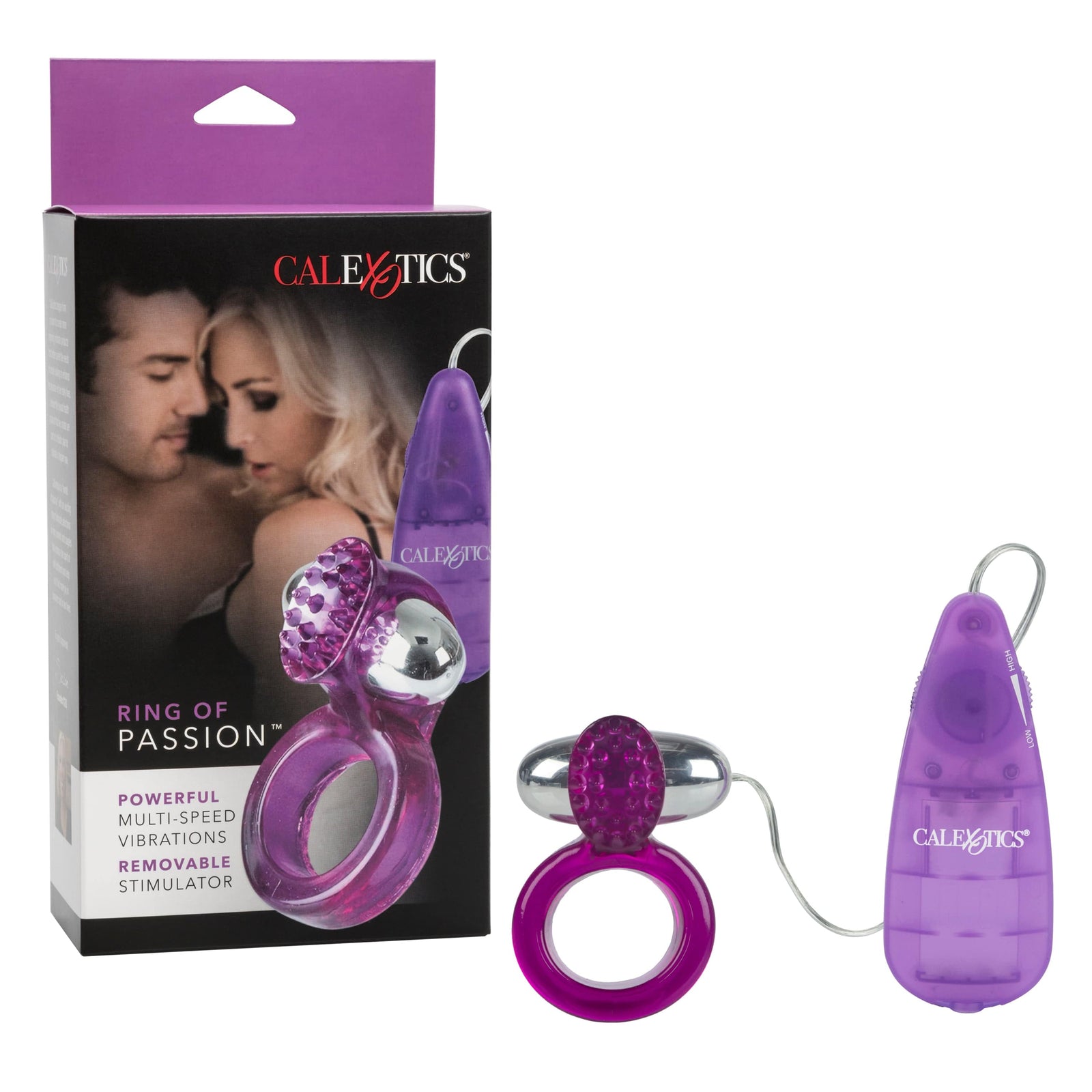 California Exotics - Ring Of Passion Remote Control Cock Ring (Purple) - Remote Control Cock Ring (Vibration) Non Rechargeable Durio.sg