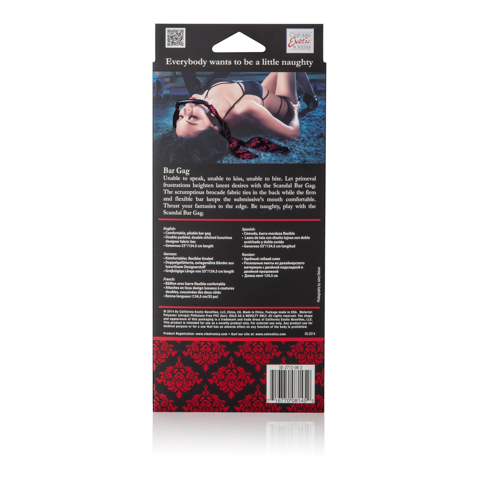 California Exotics - Scandal Bar Gag (Red) - Ball Gag Durio.sg