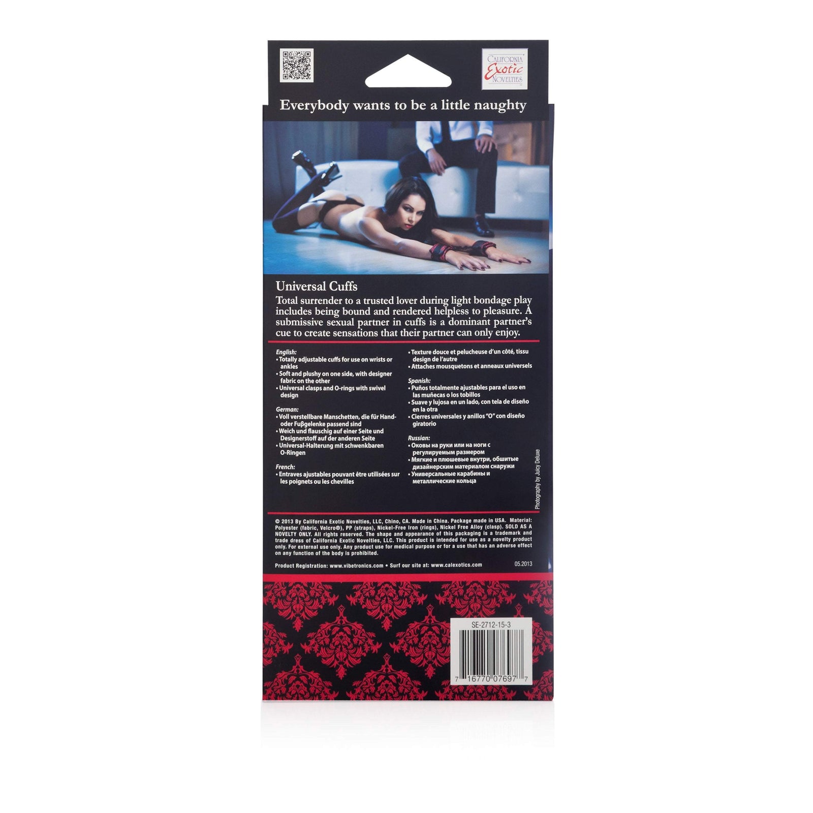 California Exotics - Scandal Universal Cuffs (Red) - Hand/Leg Cuffs Durio.sg