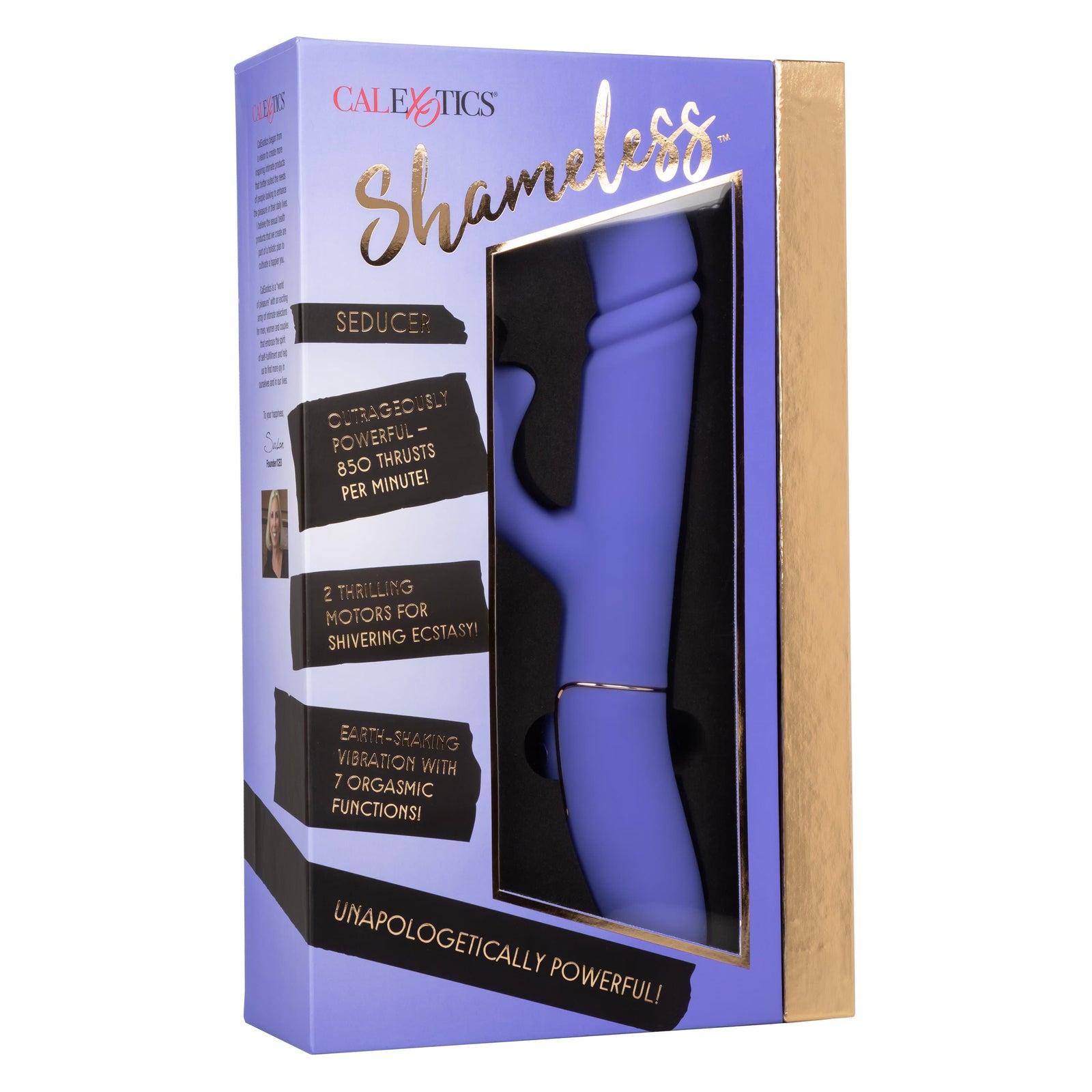 California Exotics - Shameless Seducer Rabbit Vibrator (Purple) - Rabbit Dildo (Vibration) Rechargeable Durio.sg