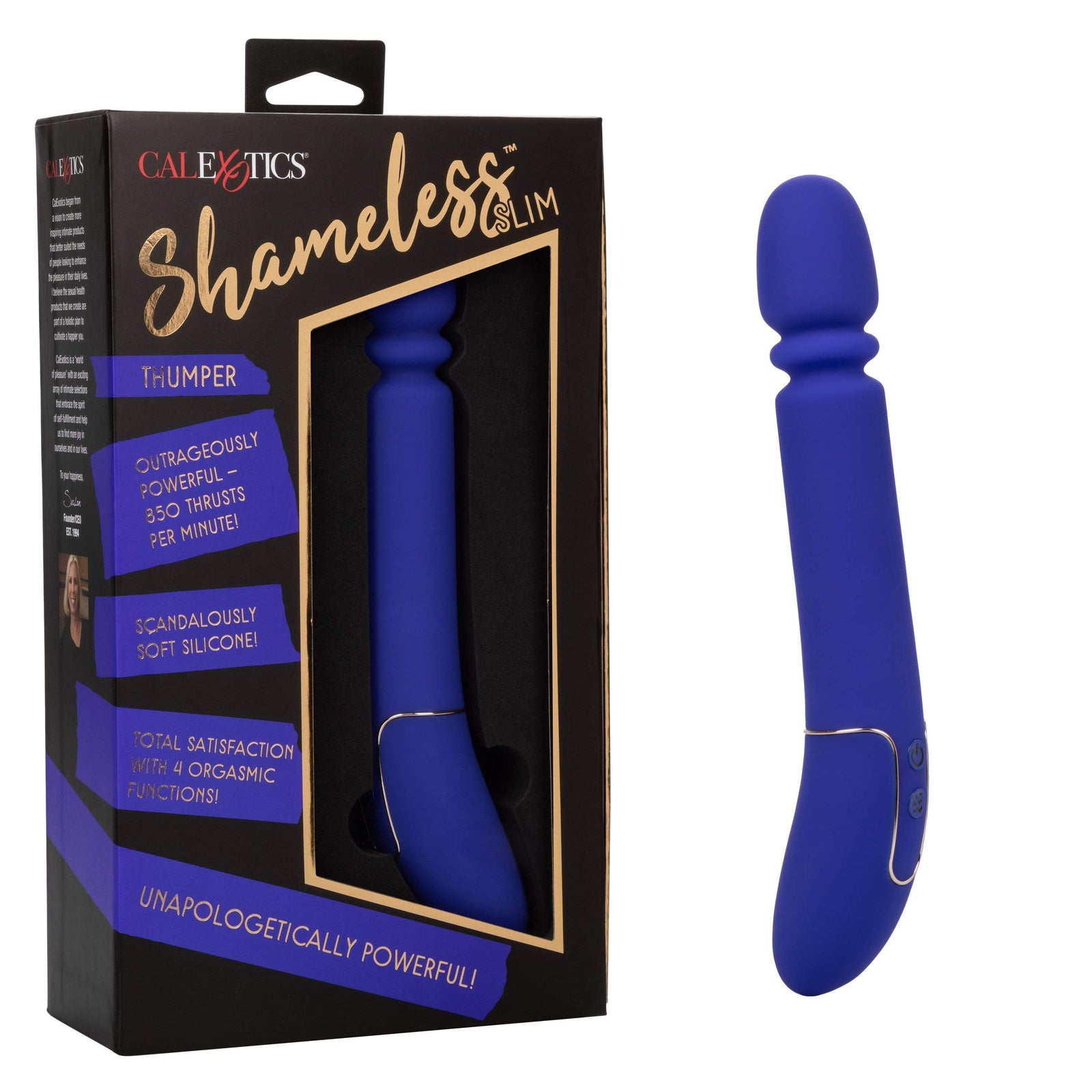 California Exotics - Shameless Slim Thumper Wand Massager (Purple) - Wand Massagers (Vibration) Rechargeable Durio.sg