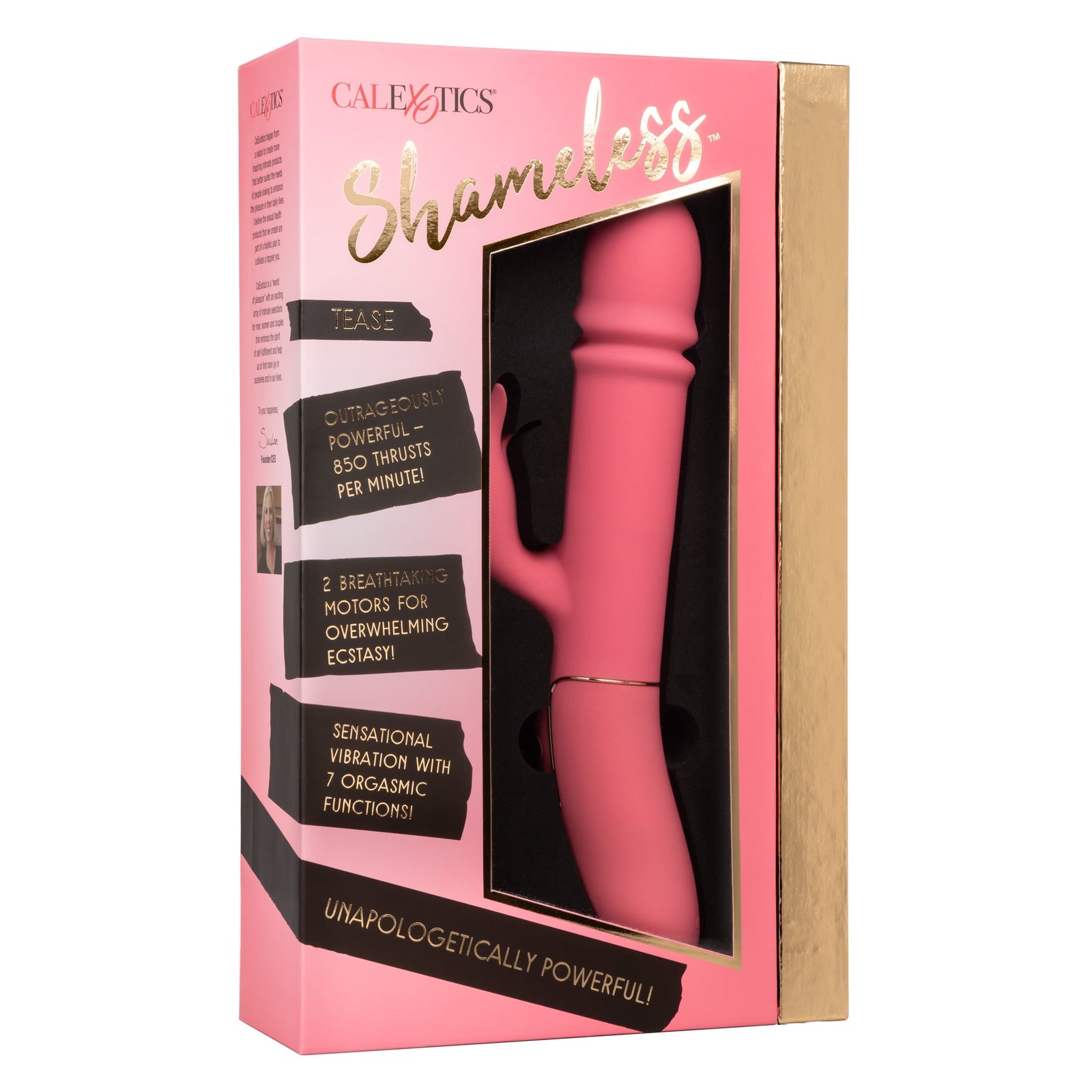 California Exotics - Shameless Tease Rabbit Vibrator (Pink) - Rabbit Dildo (Vibration) Rechargeable Durio.sg