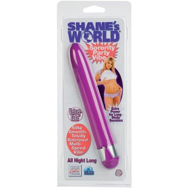 California Exotics - Shane's World All Night Long Sorority Party Vibe (Purple) - Non Realistic Dildo w/o suction cup (Vibration) Non Rechargeable Durio.sg