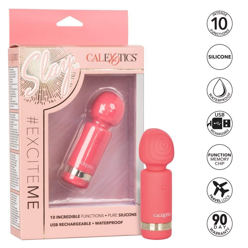 California Exotics - Slay ExciteMe Clit Massager (Pink) - Clit Massager (Vibration) Rechargeable Durio.sg