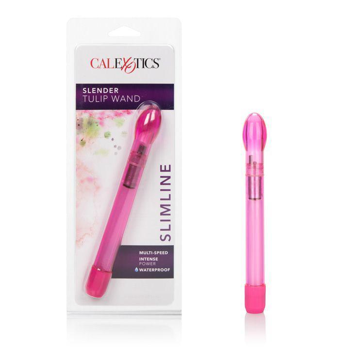 California Exotics - Slender Tulip Wand Slimline Vibrator (Pink) - Non Realistic Dildo w/o suction cup (Vibration) Non Rechargeable Durio.sg