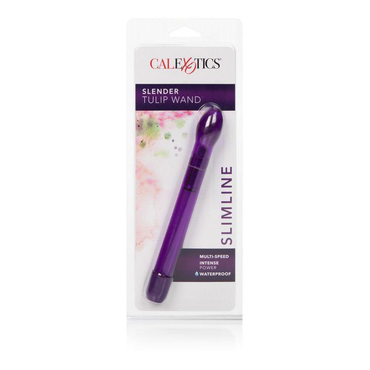 California Exotics - Slender Tulip Wand Slimline Vibrator (Purple) - Non Realistic Dildo w/o suction cup (Vibration) Non Rechargeable Durio.sg