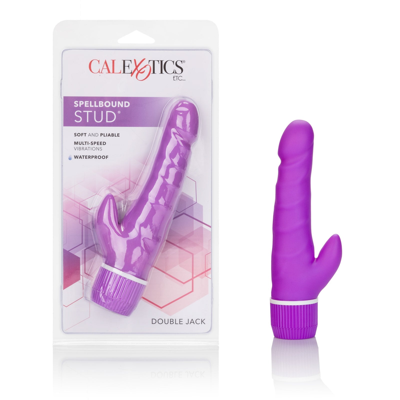 California Exotics - Spellbound Stud Double Jack Rabbit Vibrator (Purple) - Rabbit Dildo (Vibration) Non Rechargeable Durio.sg