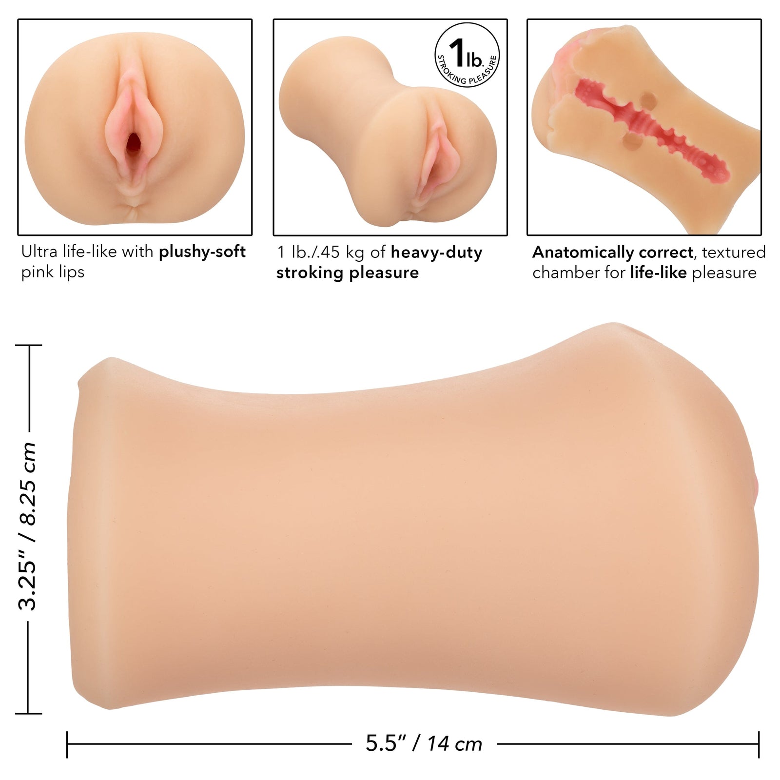 California Exotics - Stroke It Tight Pussy Masturbator (Ivory) - Masturbator Vagina (Non Vibration) Durio.sg