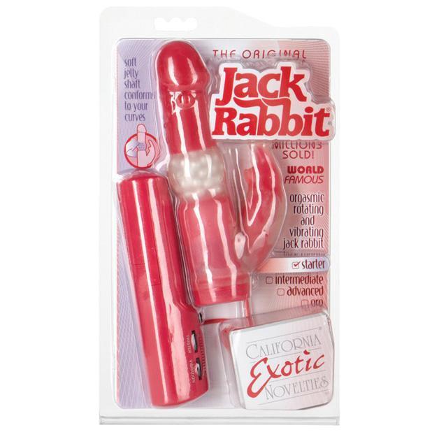 California Exotics - The Original Remote Jack Rabbit Vibrator (Red) - Remote Control Dildo w/o Suction Cup (Vibration) Non Rechargeable Durio.sg