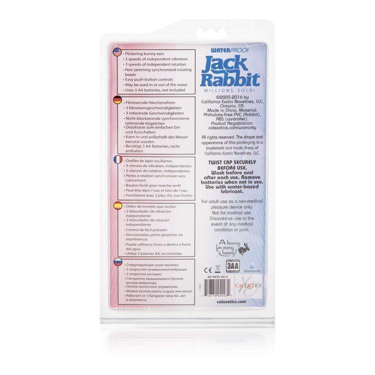 California Exotics - The Original Waterproof 3 Rows Jack Rabbit Vibrator Intermediate (Blue) - Rabbit Dildo (Vibration) Non Rechargeable Durio.sg