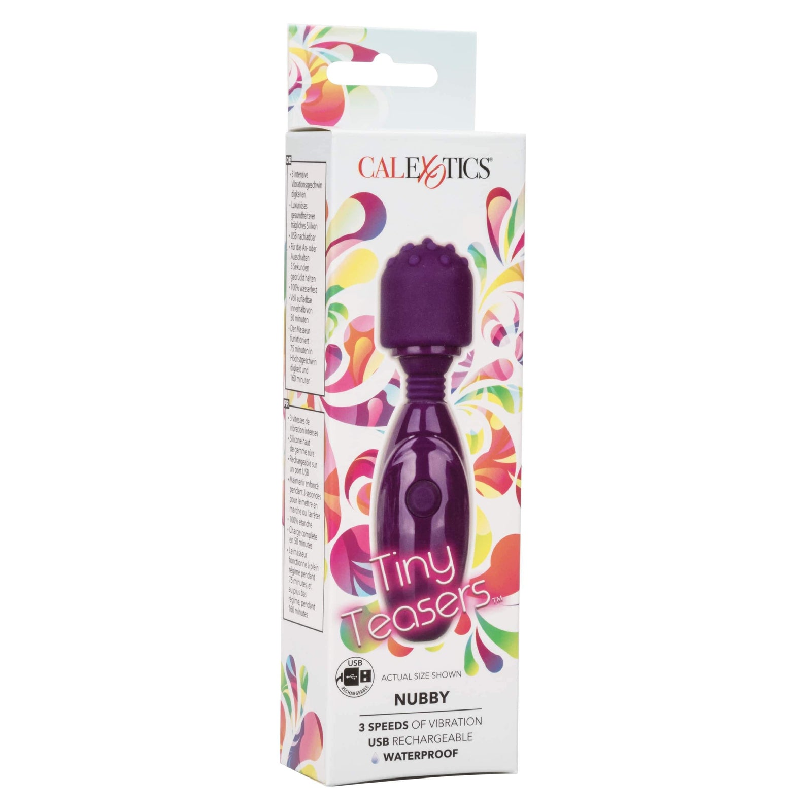 California Exotics - Tiny Teasers Nubby Mini Wand Massager (Purple) - Mini Wand Massagers (Vibration) Non Rechargeable Durio.sg