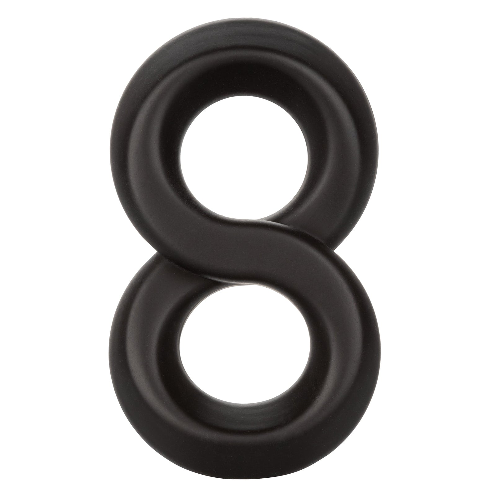 California Exotics - Ultra Soft Crazy 8 Dual Cock Ring (Black) - Rubber Cock Ring (Non Vibration) Durio.sg