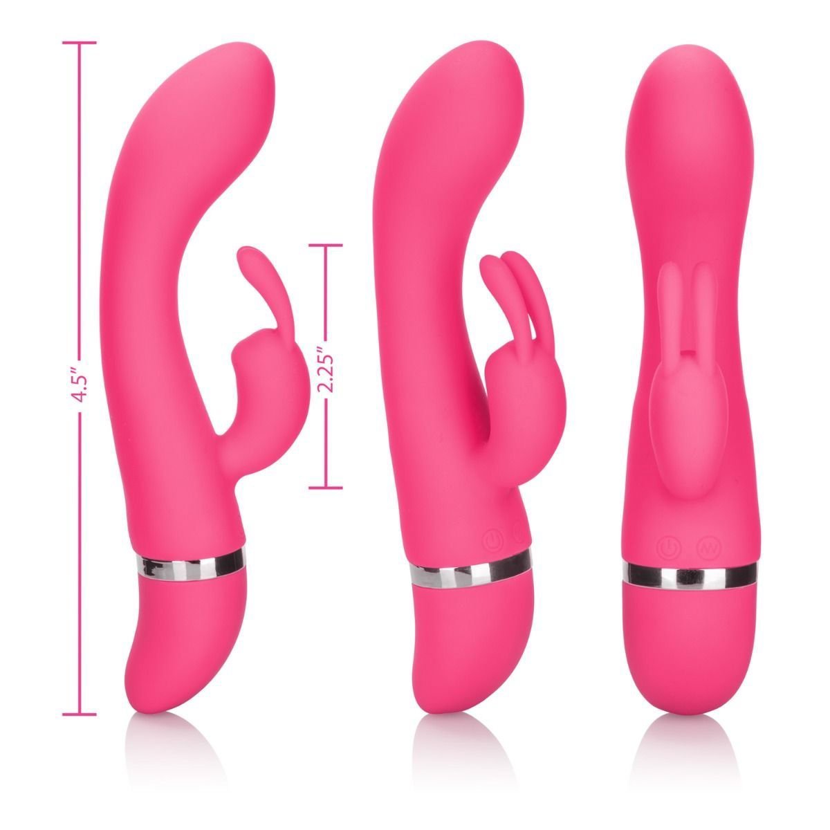 California Exotics - Utopia Bunny Massager (Pink) - Rabbit Dildo (Vibration) Non Rechargeable Durio.sg