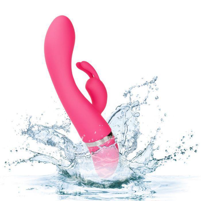 California Exotics - Utopia Bunny Massager (Pink) - Rabbit Dildo (Vibration) Non Rechargeable Durio.sg