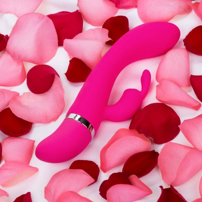California Exotics - Utopia Bunny Massager (Pink) - Rabbit Dildo (Vibration) Non Rechargeable Durio.sg