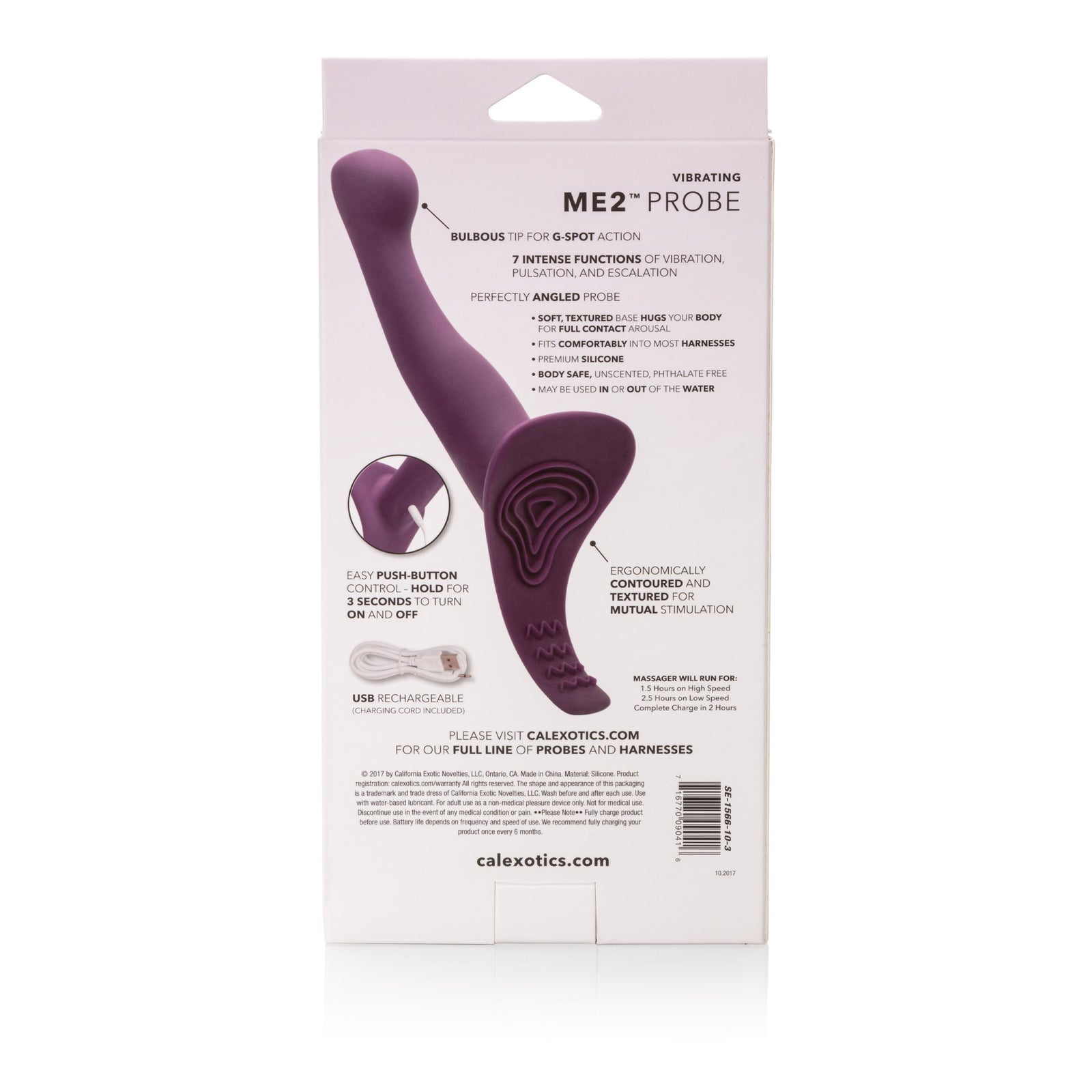 California Exotics - Vibrating ME2 Vibrating Probe Prostate Massager (Purple) - Prostate Massager (Vibration) Rechargeable Durio.sg