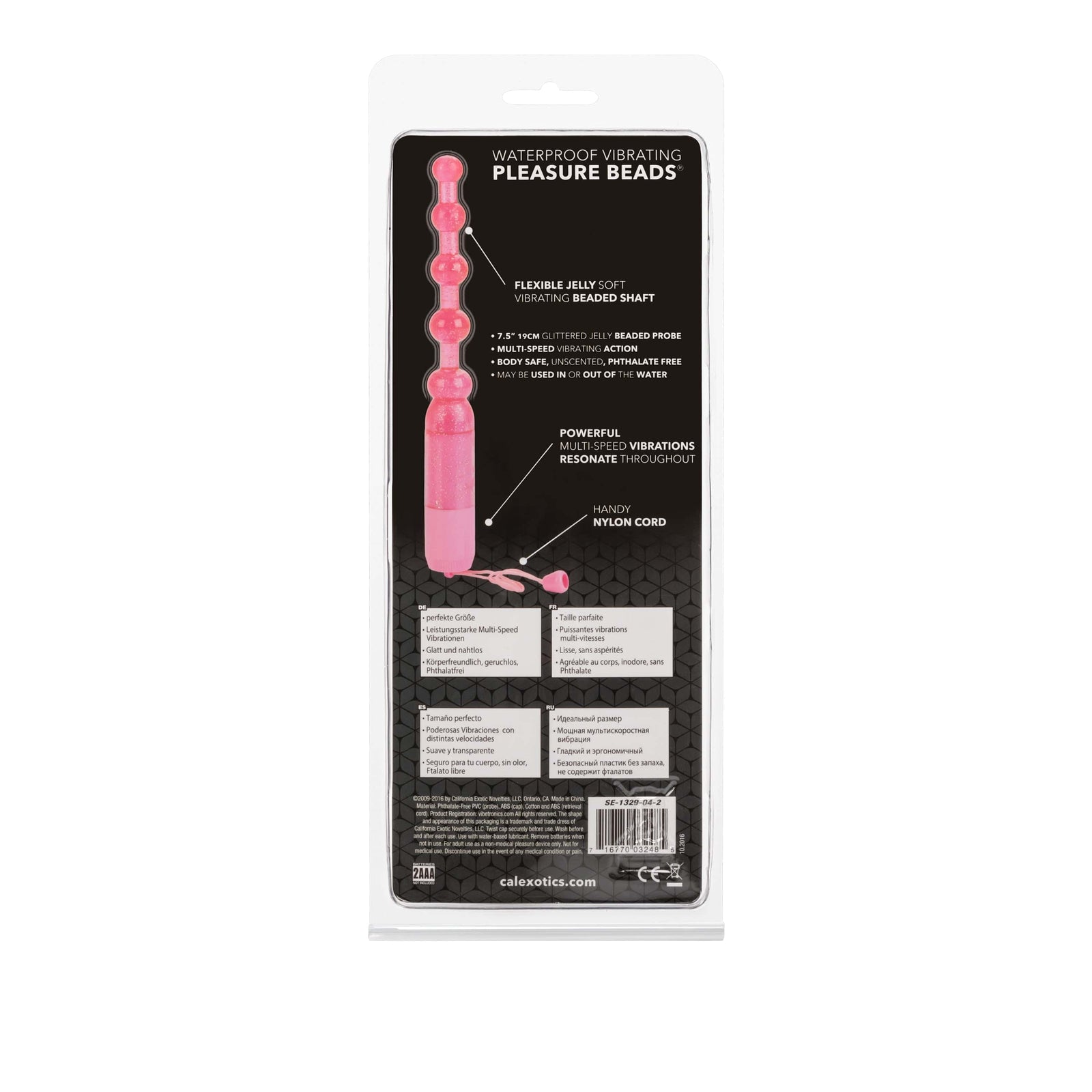 California Exotics - Waterproof Vibrating Pleasure Anal Beads (Pink) - Anal Beads (Vibration) Non Rechargeable Durio.sg