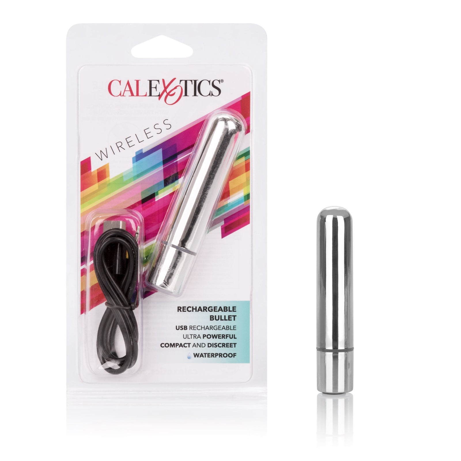 California Exotics - Wireless USB Rechargeable Bullet Vibrator (Silver) - Bullet (Vibration) Rechargeable Durio.sg