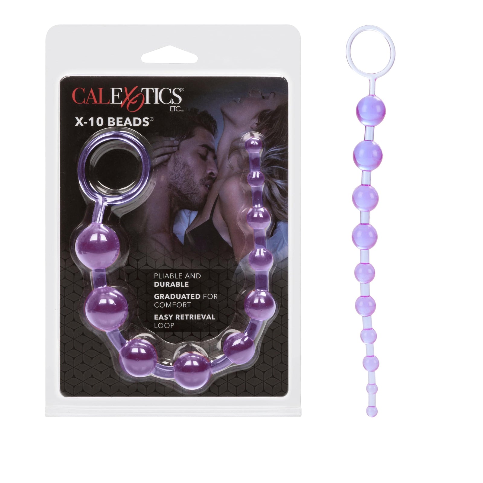 California Exotics - X 10 Beads Vibrating Anal Beads (Purple) - Anal Beads (Non Vibration) Durio.sg