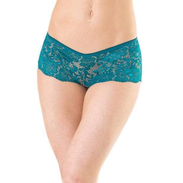 Coquette - Low Rise Stretch Scallop Lace Booty Short Panty XL (Green) - Panties Durio.sg