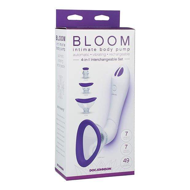 Doc Johnson - Bloom Intimate Body Automatic Vibrating Rechargeable Body Pump (White) - Clitoral Pump (Vibration) Rechargeable Durio.sg