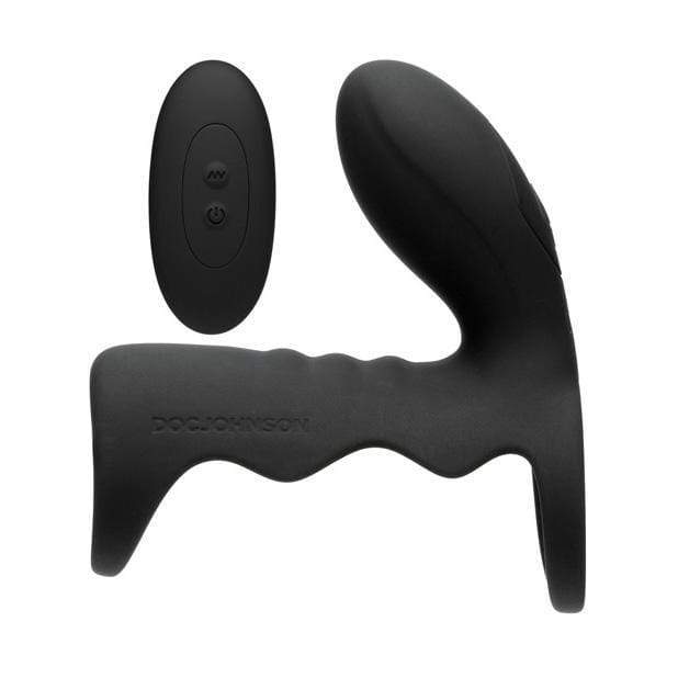 Doc Johnson - OptiMale Vibrating Cock Cage with Wireless Remote (Black) - Remote Control Cock Sleeves (Vibration) Rechargeable Durio.sg