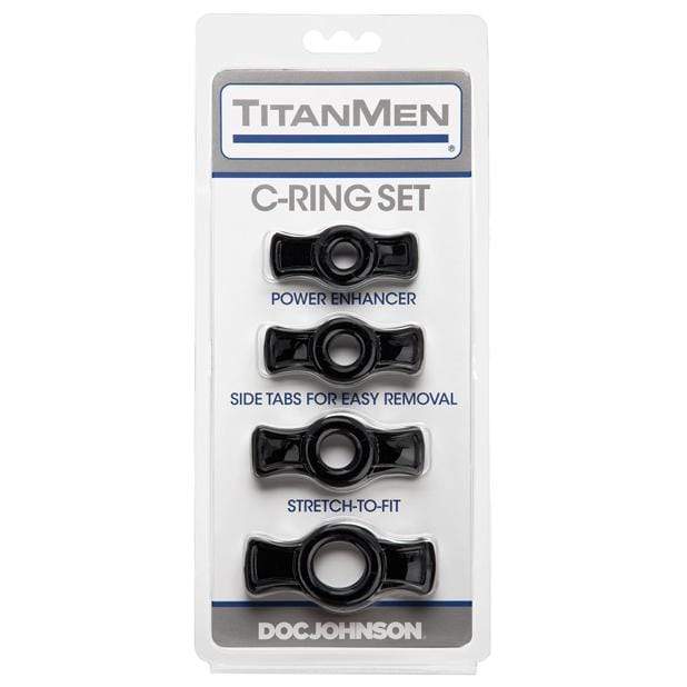 Doc Johnson - Titanmen Tools Cock Ring Set (Black) - Cock Ring (Non Vibration) Durio.sg