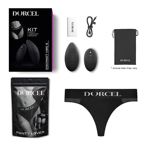 Dorcel - Discreet Warming Panty Vibrator with Panty Small (Black) - Panties Massager Remote Control (Vibration) Rechargeable Durio.sg