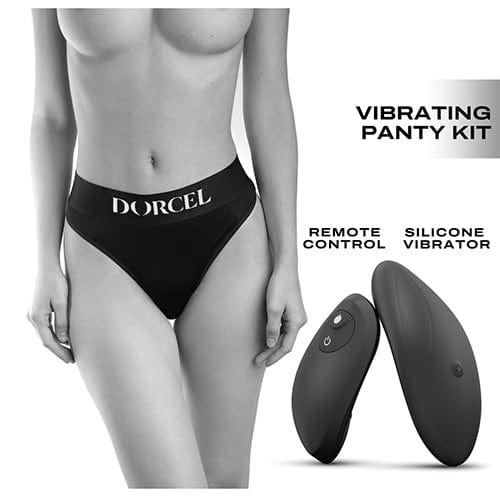 Dorcel - Discreet Warming Panty Vibrator with Panty Small (Black) - Panties Massager Remote Control (Vibration) Rechargeable Durio.sg
