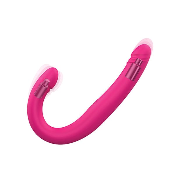 Dorcel - Orgasmic Double Do Thrusting Dong Double Dildo 16.5" (Pink) - Double Dildo (Vibration) Rechargeable Durio.sg