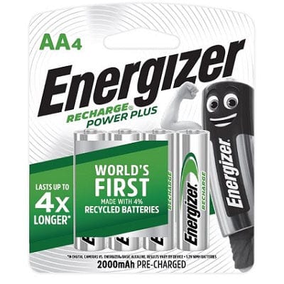 Energizer - Recharge Power Plus NH15RP4 Pack of 4 AA Batteries (2000mAh) - Battery Durio.sg
