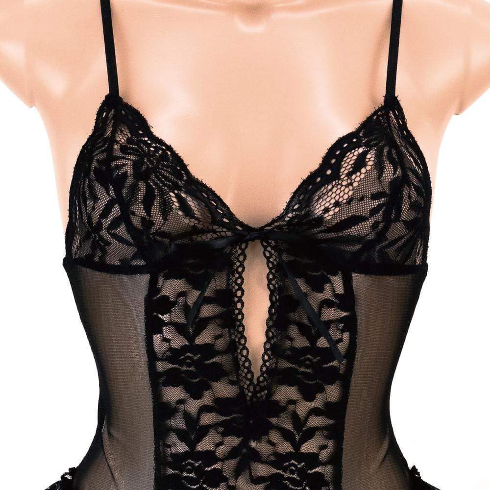 Enjoy Toys - Mon Cheri Teddy Garter Sexy Lingerie mon0125 (Black) - Lingerie (Non Vibration) Durio.sg