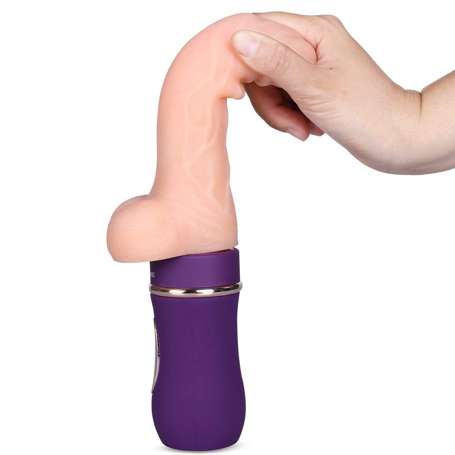 Erocome - Auriga Thrust Realistic Dildo Vibrator (Beige) - Realistic Dildo with suction cup (Vibration) Rechargeable Durio.sg