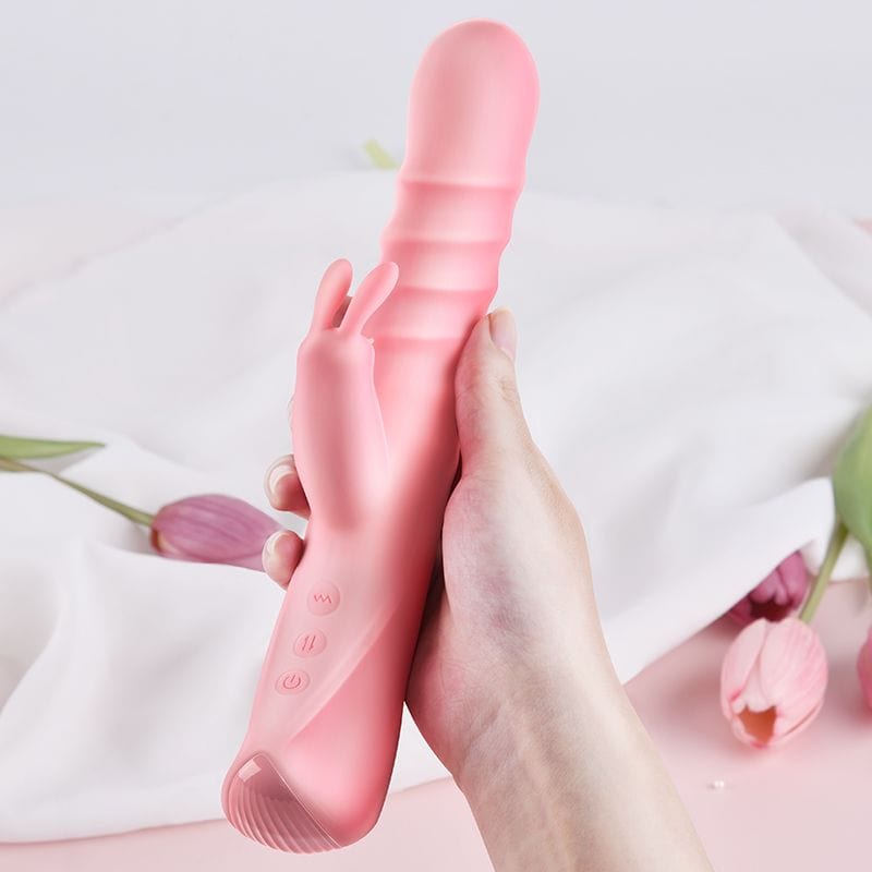Erocome - Columba Thrusting Heating Rabbit Vibrator (Pink) - Rabbit Dildo (Vibration) Rechargeable Durio.sg