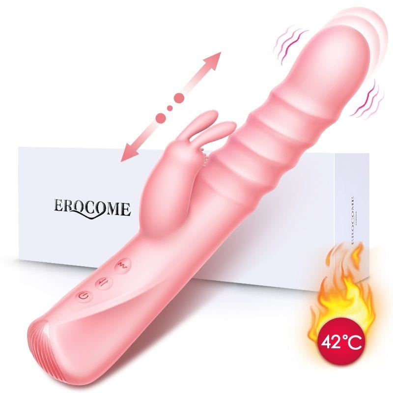Erocome - Columba Thrusting Heating Rabbit Vibrator (Pink) - Rabbit Dildo (Vibration) Rechargeable Durio.sg