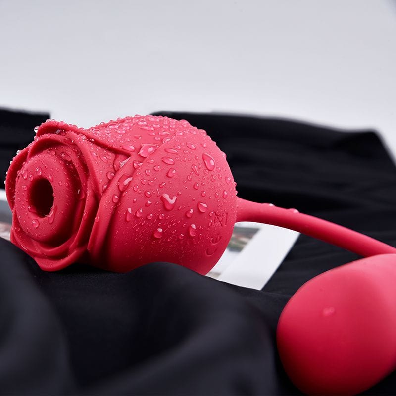 Erocome - Coronaborealis Rose Vibrating Sucking Clit Massager (Red) - Clit Massager (Vibration) Rechargeable Durio.sg